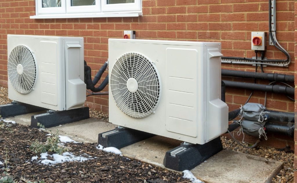 Two air source heat pumps york